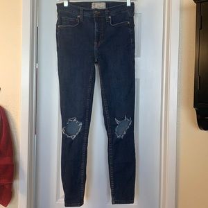 Free People Distressed Ankle Jeans
